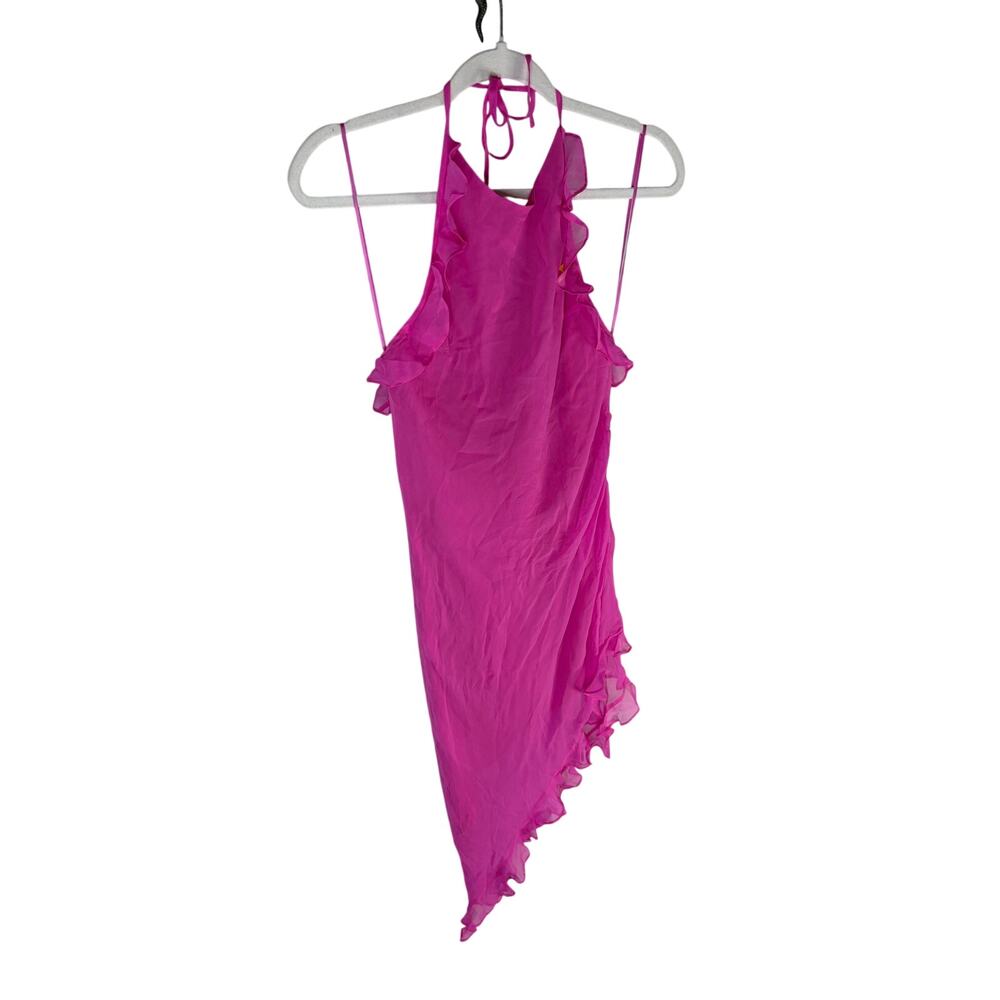 Amanda Uprichard Kalyn Mini Dress 100% Silk Ruffle Party Hoco Formal Cocktail M - Picture 5 of 13